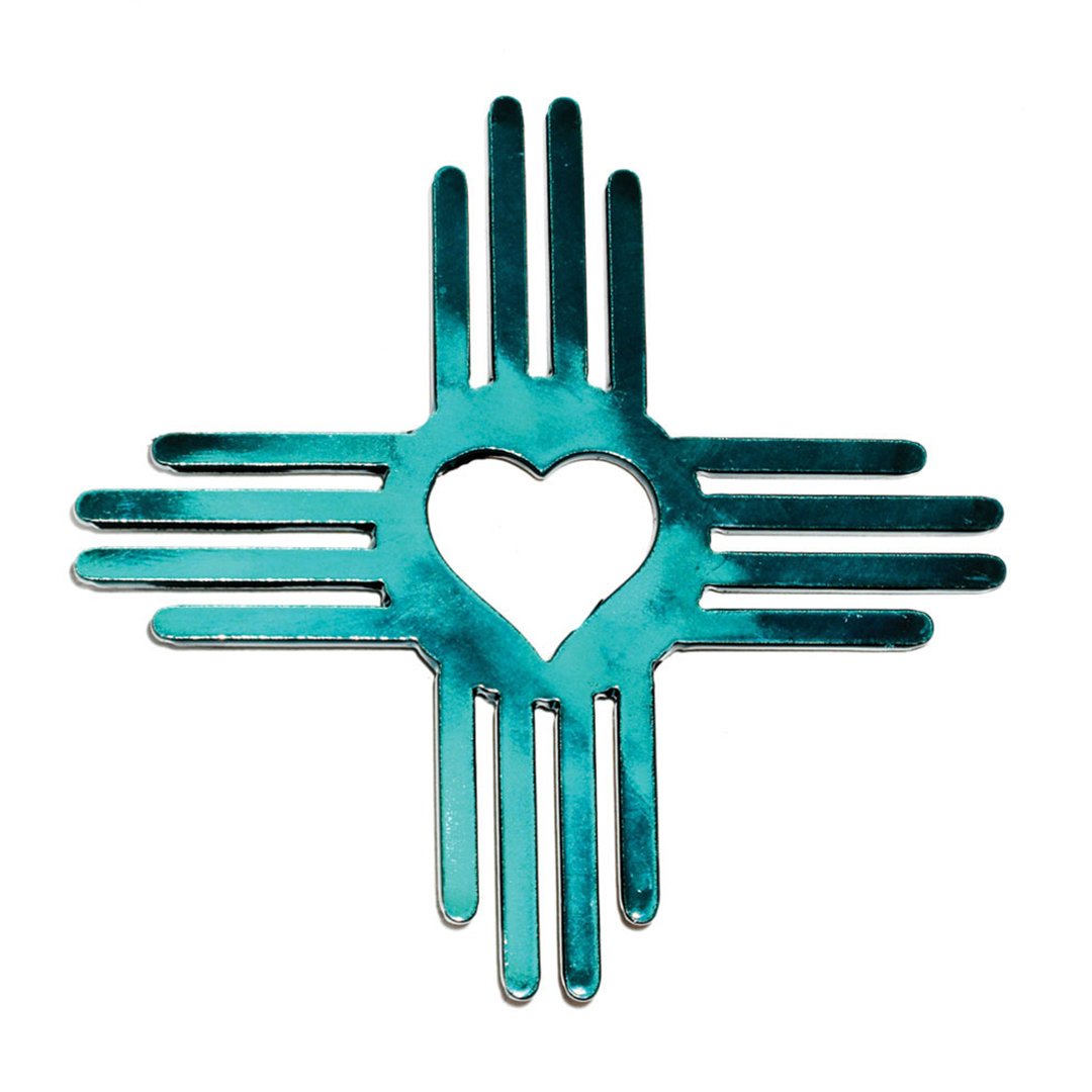 Zia heart hitch cover in Candy Teal