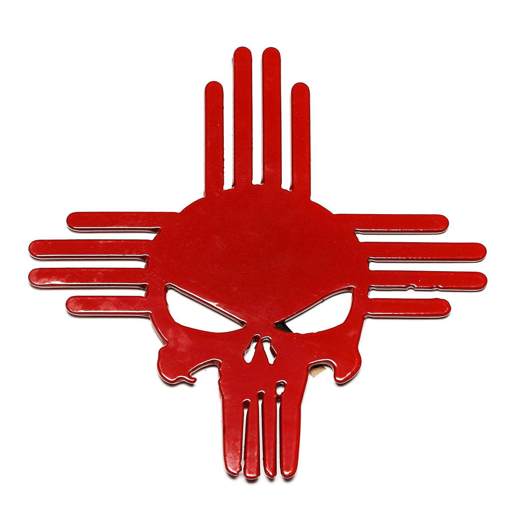 Zia hitch cover with Punisher image in Red